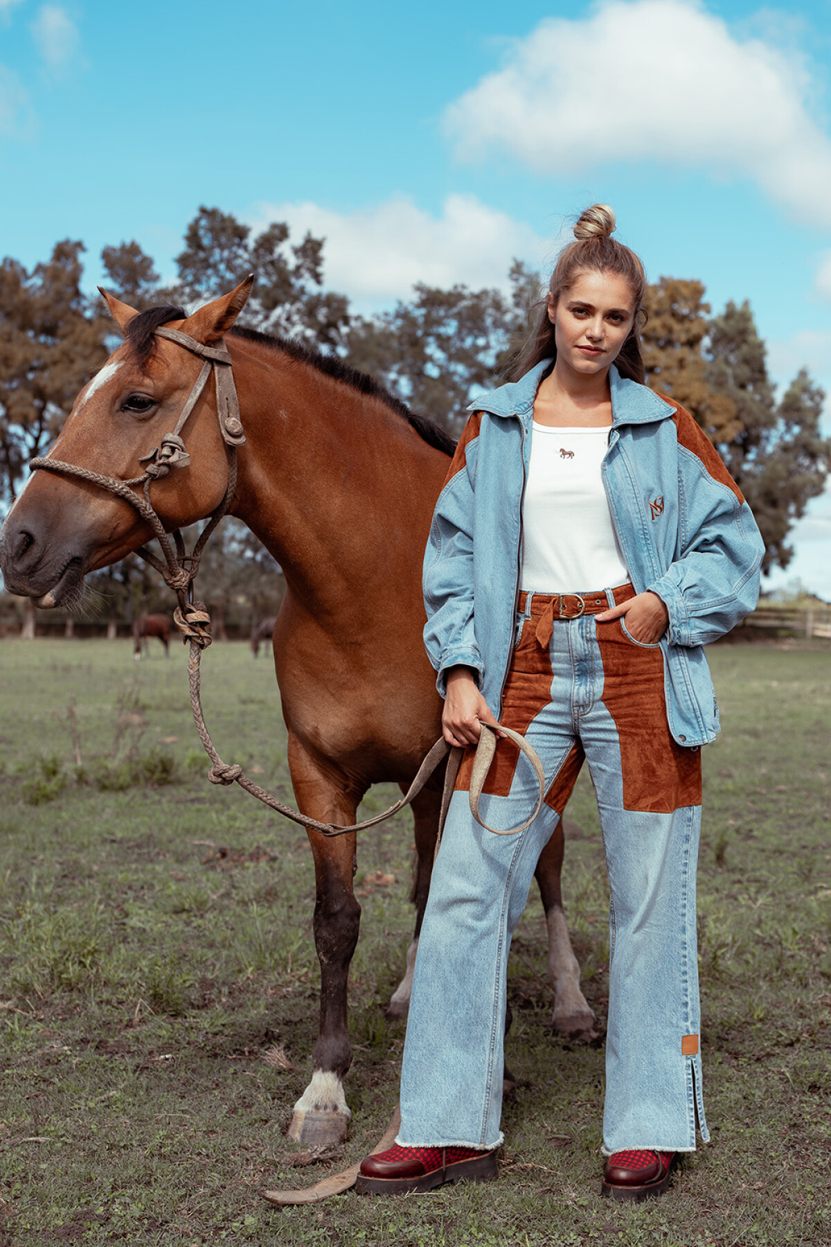 Leather Rockstar Celeste / Habano