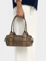 Bolso De Hombro Con Hebillas taupe