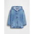 SOFT HOODED DENIM JACKET - INDIGO LIGHT WASH