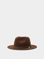 Sombrero De Lana Con Cintas canela