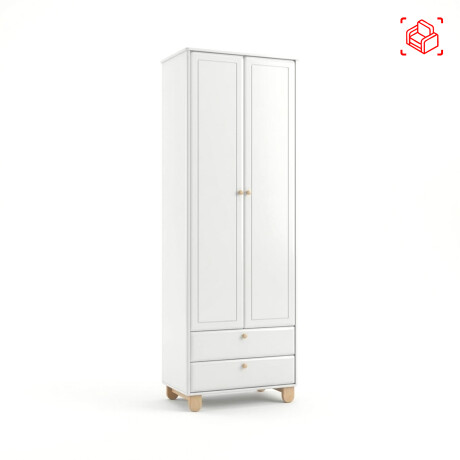 PLACARD ROPERO 2 PUERTAS MDF-Y-MADERA NATURAL-BEIGE ZUPPY
