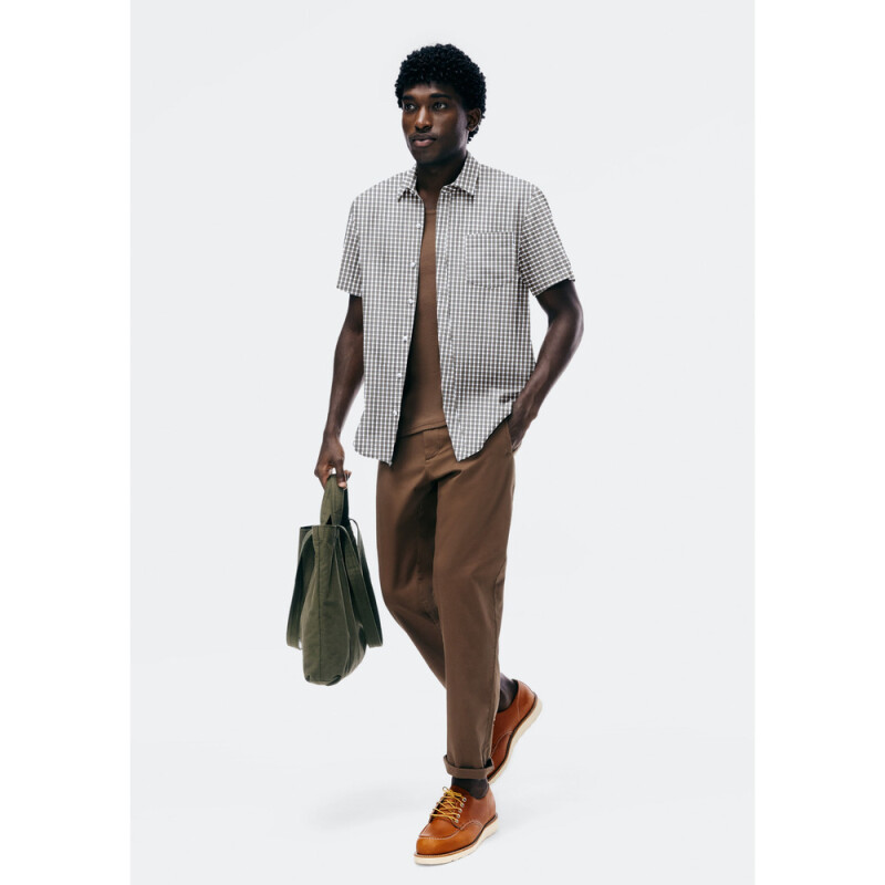 CAMISA MM MASC GRIS CLARO/NEGRO/NARANJA