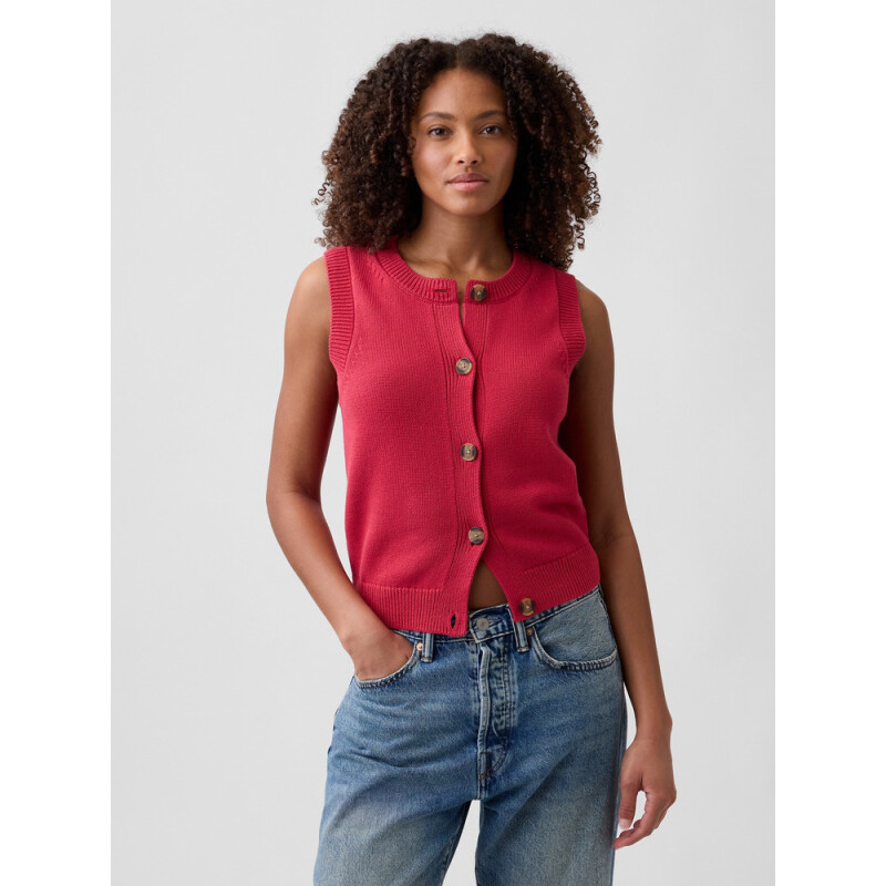 V-SWEATER VEST CHAKRA RED