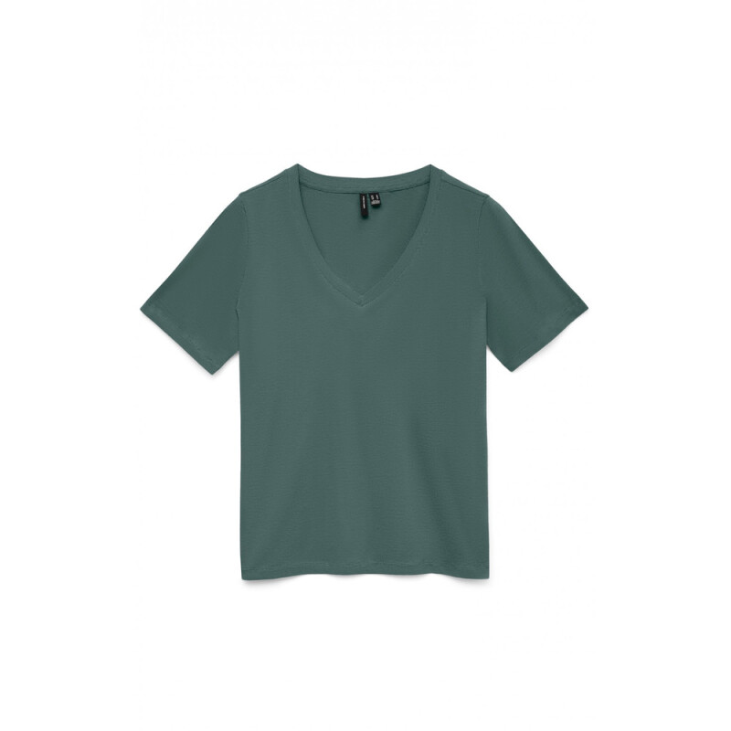 VMPAULINA SS V-NECK T-SHIRT JRS NOOS BALSAM GREEN
