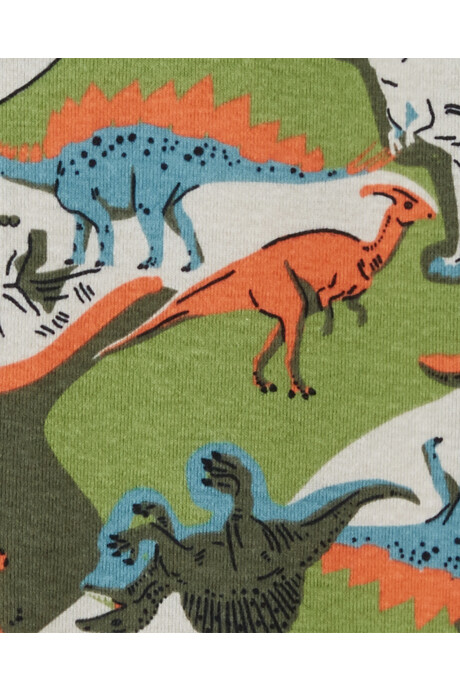 Pijama una pieza de algodón con pie, diseño dinos Sin color