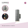 Lámpara Exterior Doble en Aluminio Lumax Modelo Stafford Gris