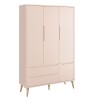 Ropero 3 puertas 2 cajones Infantil - Theo Rosa