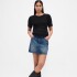 SS LINEN POINTELLE TOP BLACK