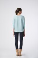 Sweater melange escote V verde pastel