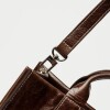 Cartera de mano Capri en cuero arrugado Chocolate