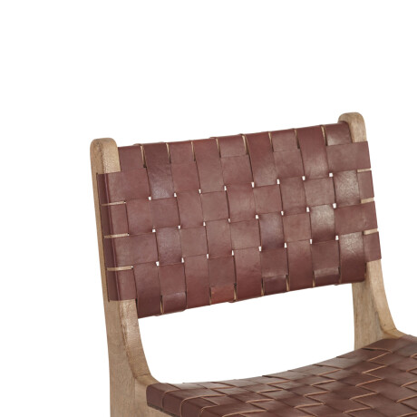BUTACA BAR CUERO-Y-MADERA MARRON TRAMA