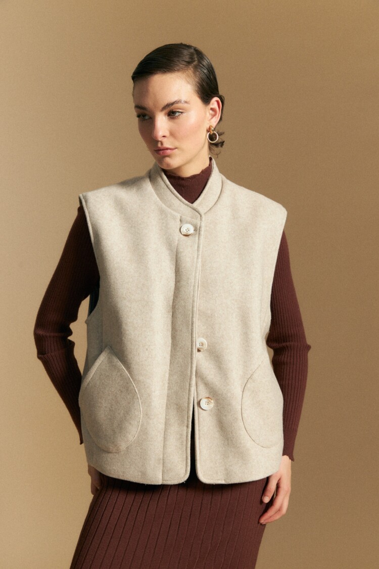 CHALECO CARMENE Beige Melange
