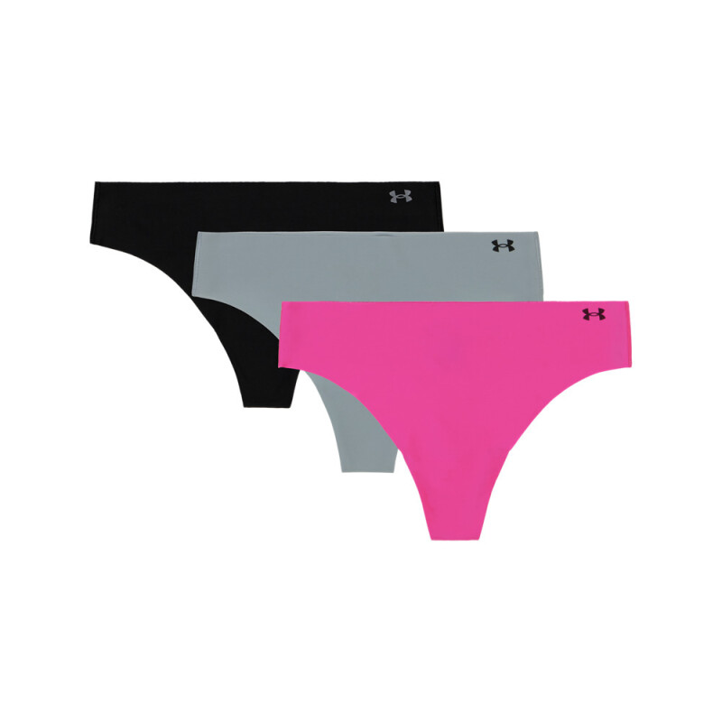 UA PURE STRETCH NO SHOW BIKINI-PRINT 3PK REBEL PINK-652