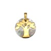 Dije Medalla Arbol de la vida- Oro Bajo - Nacar- CP8799 conpiedra