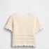 COTTON SS MIXED STITCH SWEATER IVORY FROST