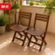 Set x2 Silla Plegable Simil Madera Reforzada Plástico MARRON