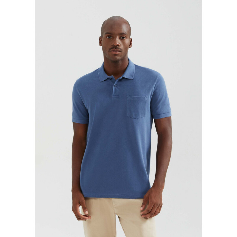 CAMISA POLO MM MASC AZUL MEDIO
