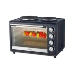 HORNO ELÉCTRICO 48 LTS. - 2 HORNALLAS - ESPIEDO - LUZ – CONVECCION negro