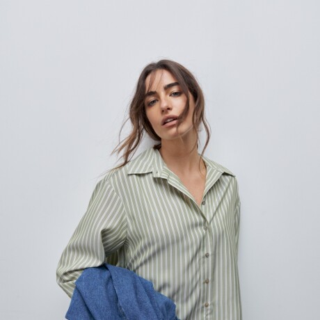 CAMISA DANAE STRIPE Verde Oliva