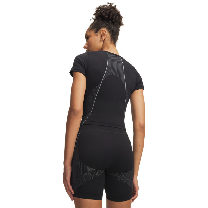 Vanish Seamless Crop Zip SS-BLK BLK-001