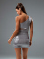 VESTIDO CASABLANCA PLATEADO