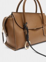 Bolso Tote Liso Con Solapa camel
