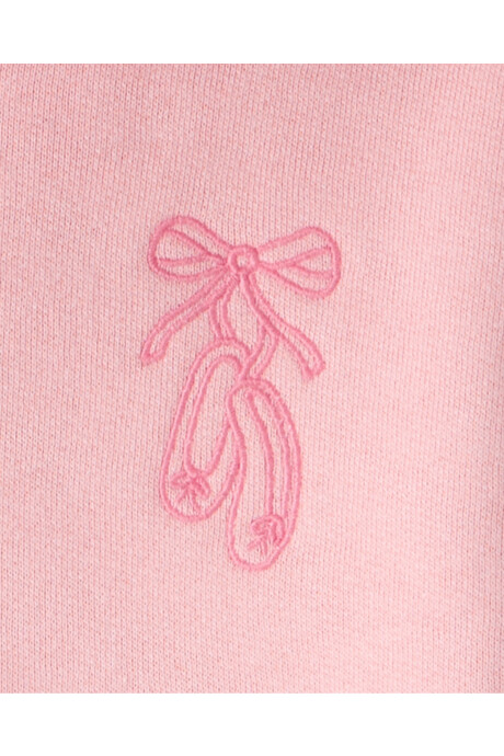 Set dos piezas de algodón, pantalón y canguro, rosado Sin color