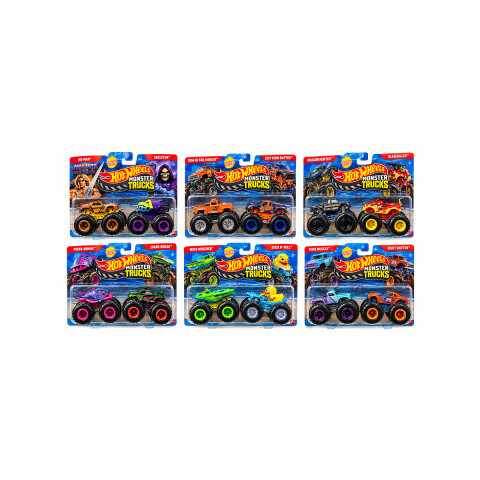 Pack x 2 Auto Monster Trucks Hot Wheels Diseños Surtidos Escala 1:64 U
