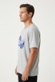 Remera m/c estampada Waves GRIS MELANGE