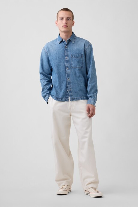 Campera De Jean Hombre Medium Wash