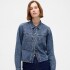 LS CROPPED SHACKET - MED AMET MEDIUM WASH