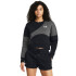 Essential Fleece Crop Crew-BRN BLK-001