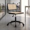 Silla de Escritorio Simil Rattan Negro