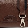 Mini bag Nina en cuero graneado Chocolate Niquel
