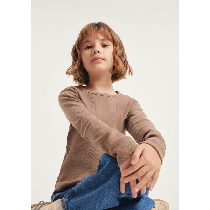 BLUSA ML FEM MARROM MEDIO