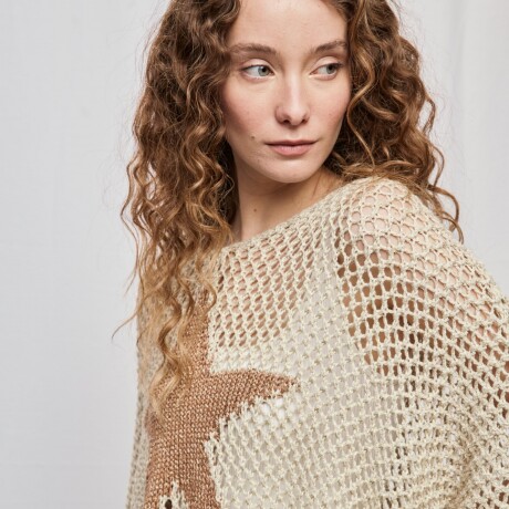 PONCHO STAR Beige