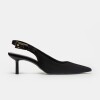 Stiletto Naomi en cuero nobuk Negro