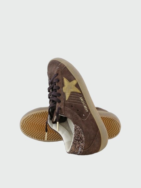 GOLDEN GOOSE - ZAPATILLA SUPER STAR CON CAPELLADA, PUNTERA, LENGÜETA Y ESTRELLA EN GAMUZA Y TALÓN EN GLITTER Alta Automática