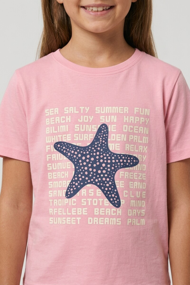 Remera m/c estampada Starfish ROSA