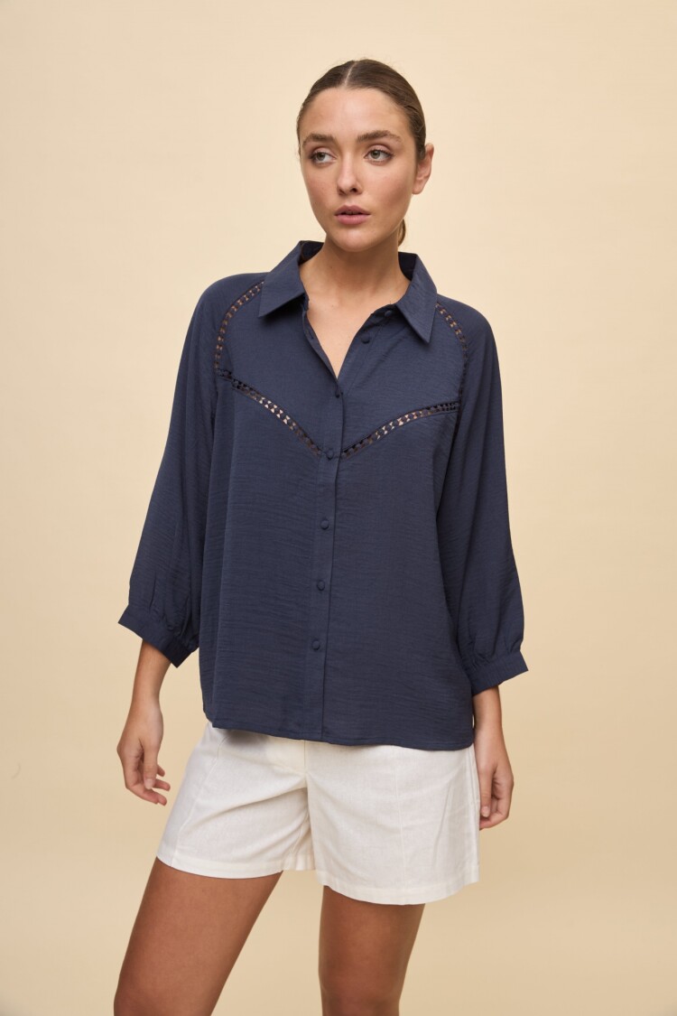 CAMISA CASTELLO Azul Marino
