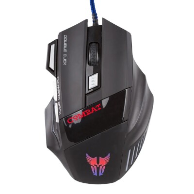 MOUSE GAMING COMBAT MS42 USB 7 BOTONES,COLOR NEGRO 001