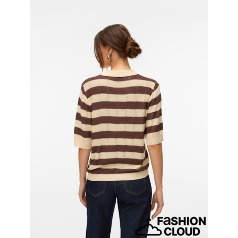 VMRANDI SS O-NECK POLO KNIT TOP VMA Macadamia