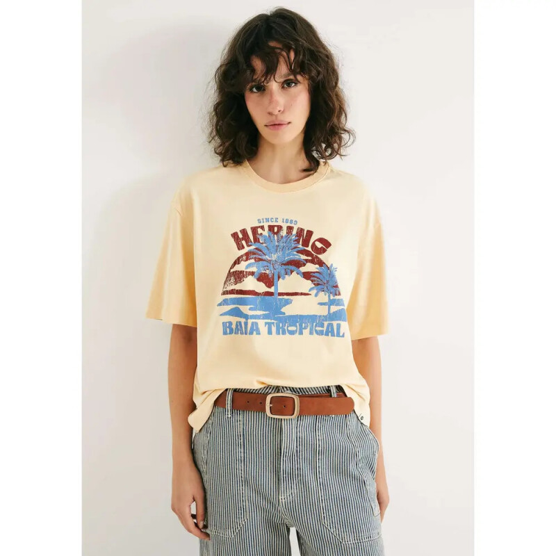 CAMISETA MM FEM AMARELO CLARO