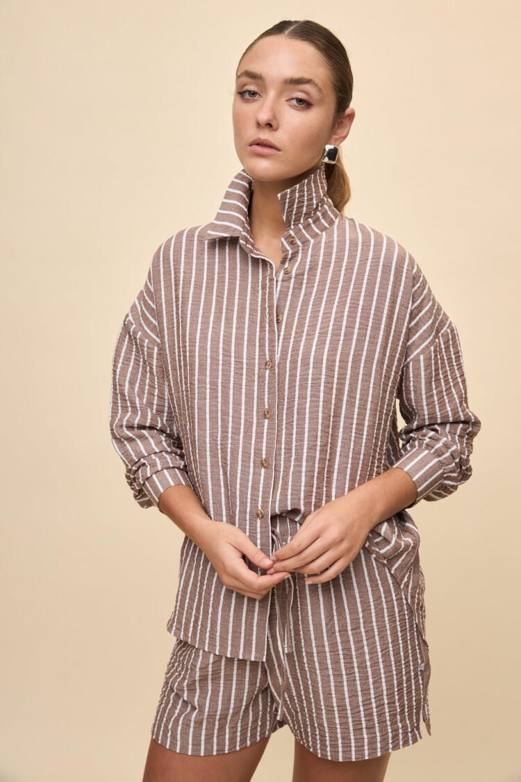 SHORT LALA STRIPED Chocolate