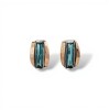 Caravanas Vintage-Plata y oro-Topacio azul-CA5050 conpiedra