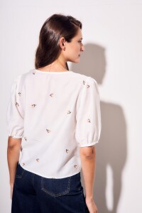 Blusa Bordada Nacar