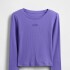 FRCH LS RIBBED TEE BLUE IRIS 2