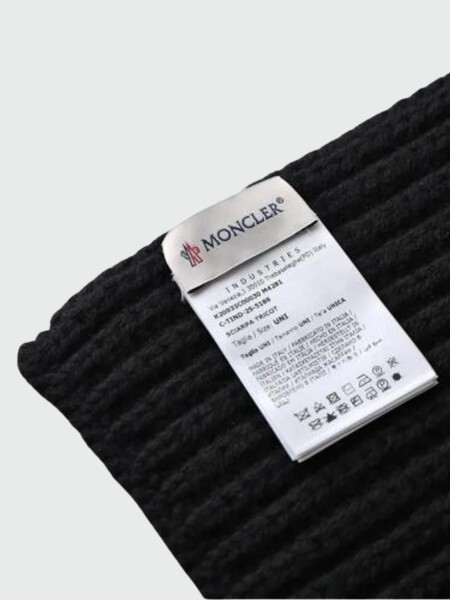 MONCLER - Bufanda de cachemir acanalada Negro