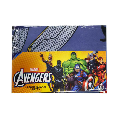Juego Sábanas Infantil Avengers 1 Plaza 100% Microfibra AZUL