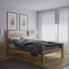 Cama 2 Plazas Madera Maciza Linea Mexicana Natural